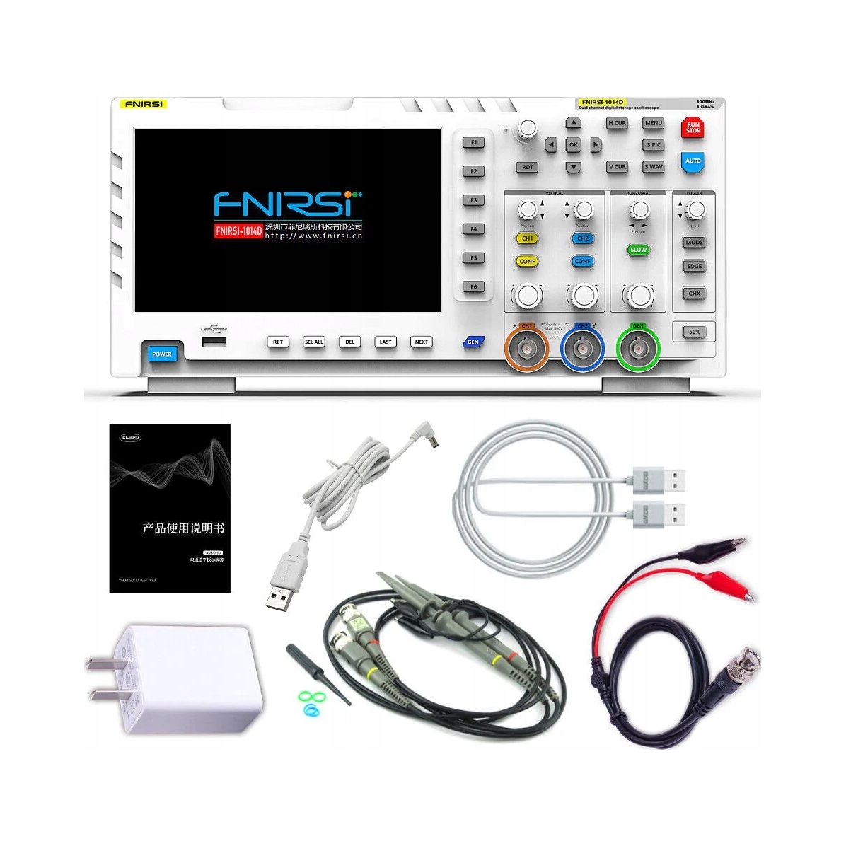 Oscyloskop cyfrowy Fnirsi 1014D 2w1 generator sygnału Fnirsi