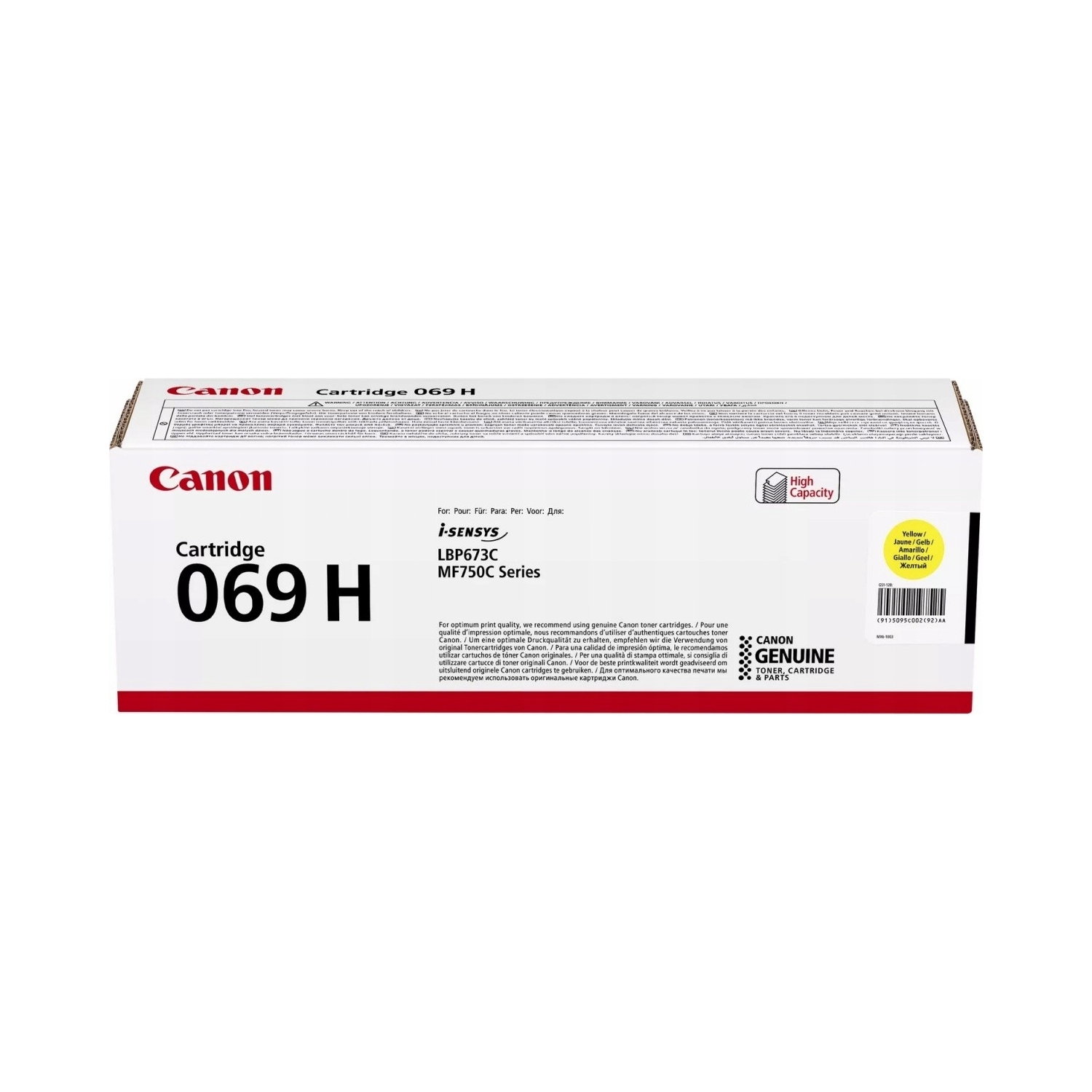 Žltý toner Canon CRG069H, originálny, výťažnosť 5500 strán
