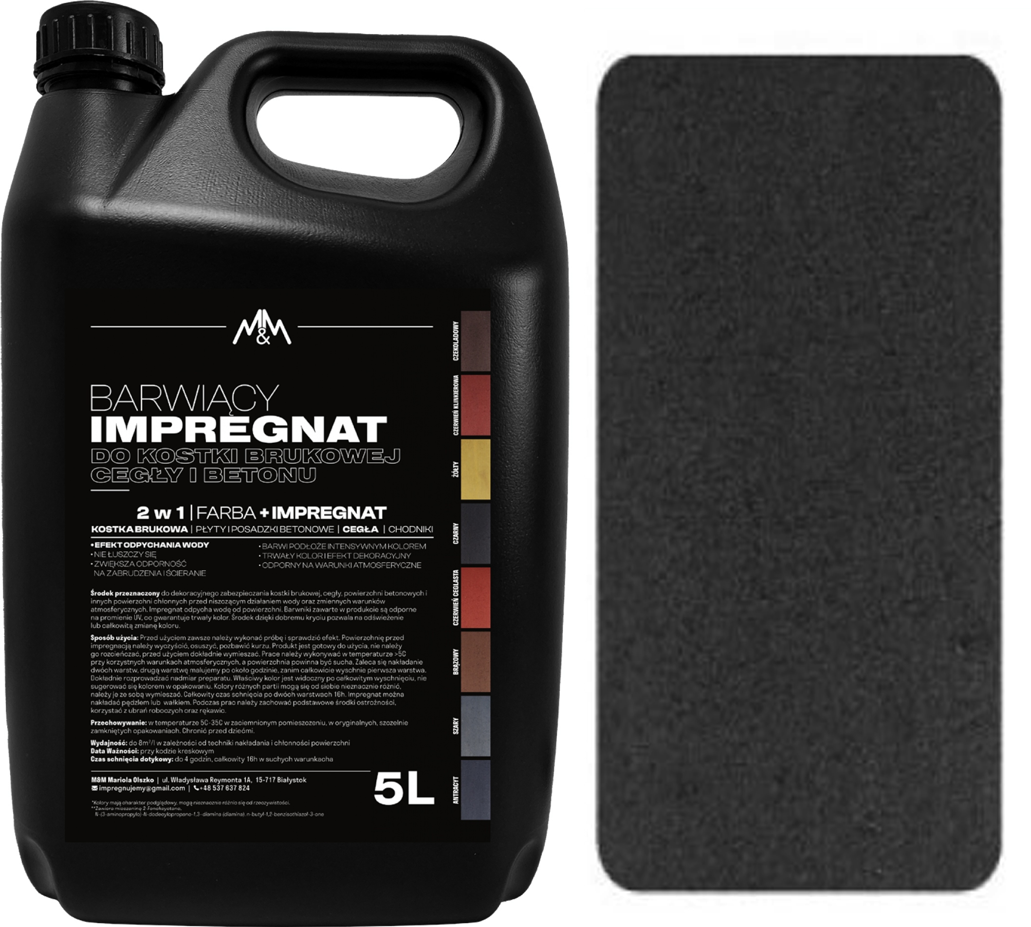 Impregnat farba kostki brukowej Betonu 5l czarny