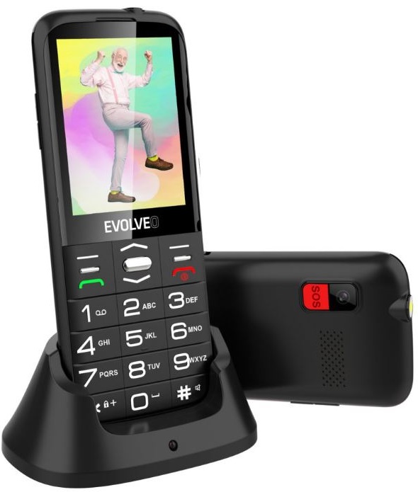 Evolveo EasyPhone Xo, mobilní telefon pro seniory s nabíjecím stojánkem (če
