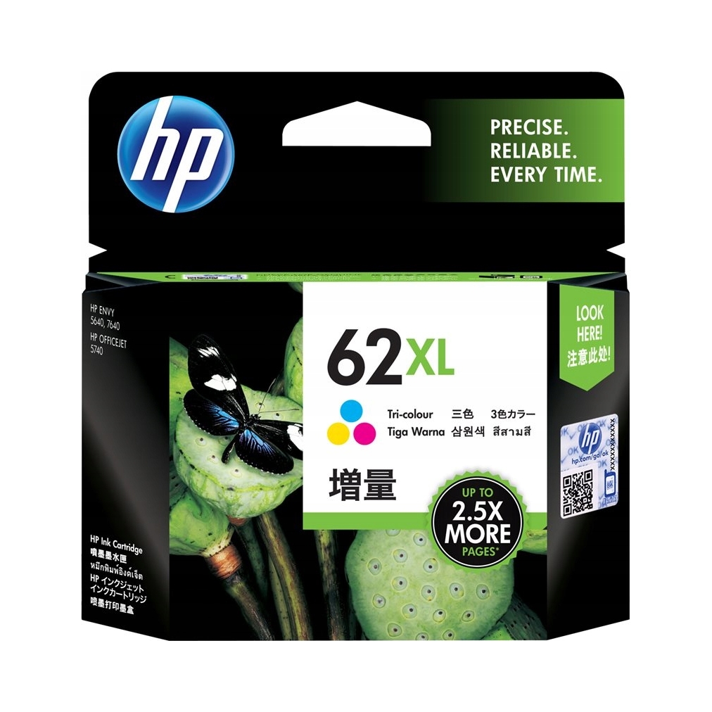 Atrament Hp 62XL trojfarebný (purpurová/azúrová/žltá) štandardná kazeta