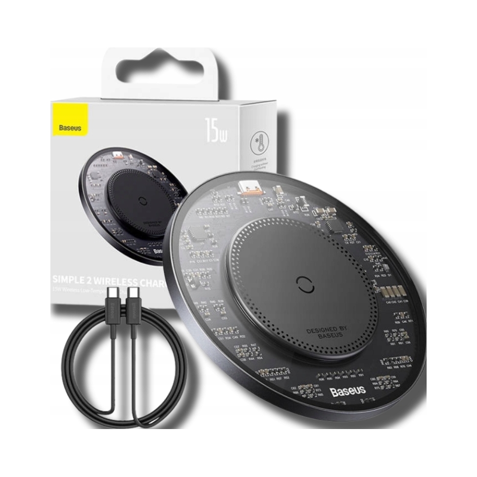 Bezprzewodowa ładowarka Baseus (CCJJ050001) 15 kabel Usb-c czarna