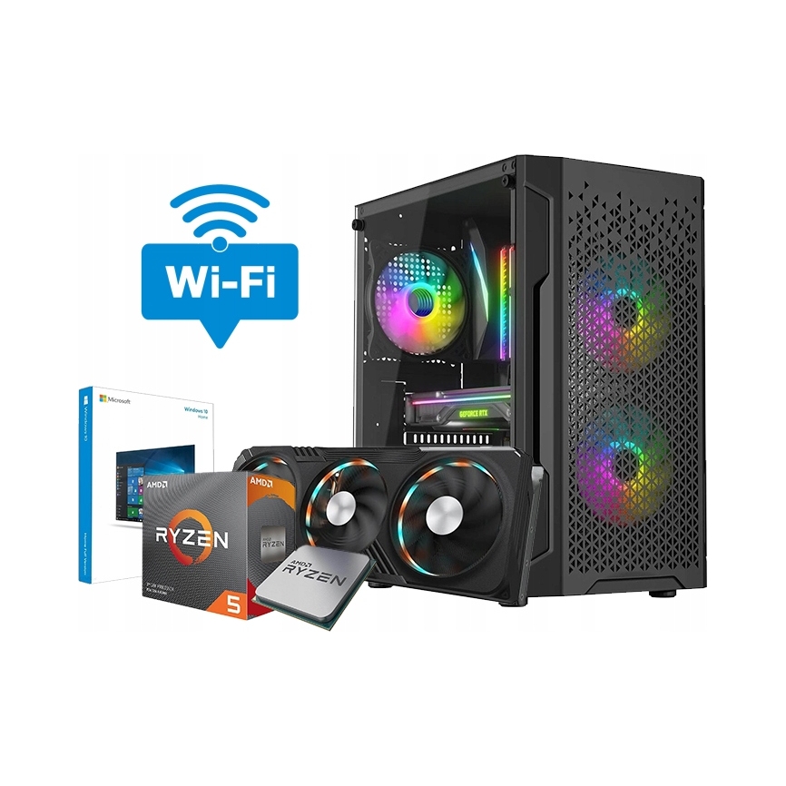 Komputer stacjonarny Netcomp Ryzen 5 3600 32 GB RTX 3060 1 TB SSD W11 ...