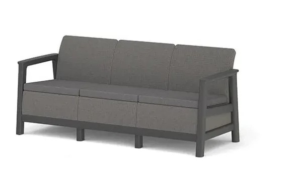 Keter Scandi Linea 3 Seaters Sofa Mountain Grey/Grafit