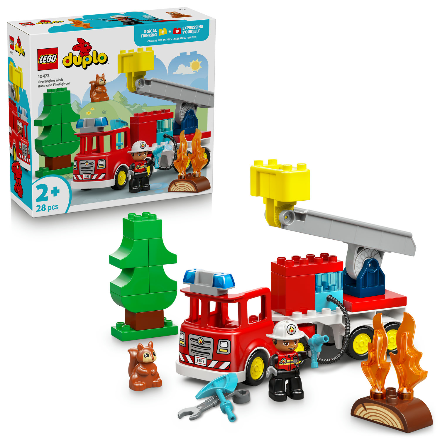 10473 LEGO DUPLO WÓZ STRAŻACKI Z WĘŻEM I STRAŻAKIEM