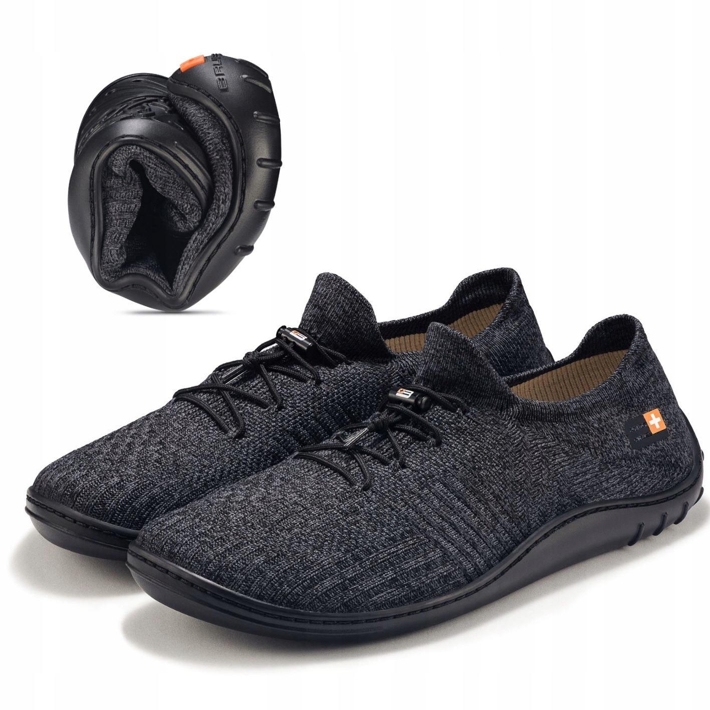 Brubeck Pánské boty Barefoot Merino grafitová/černá 46 prodyšné Merynos