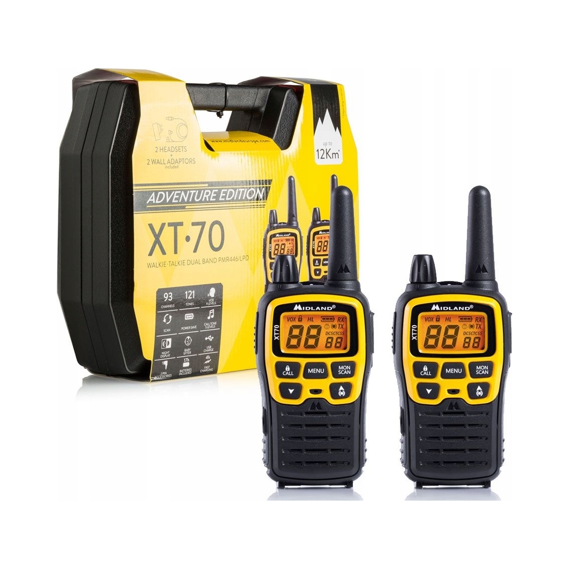 Radiotelefony ręczne Pmr Midland XT70 walizka Midland