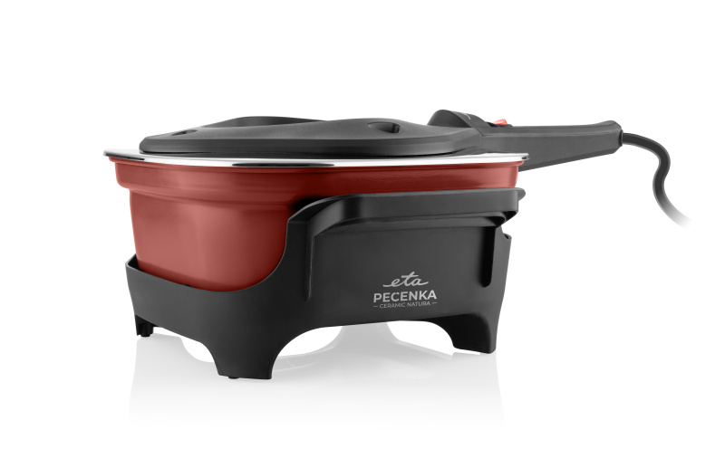 Elektrický pečicí hrnec Eta Pečenka Ceramic Natura 0133 900053 červený