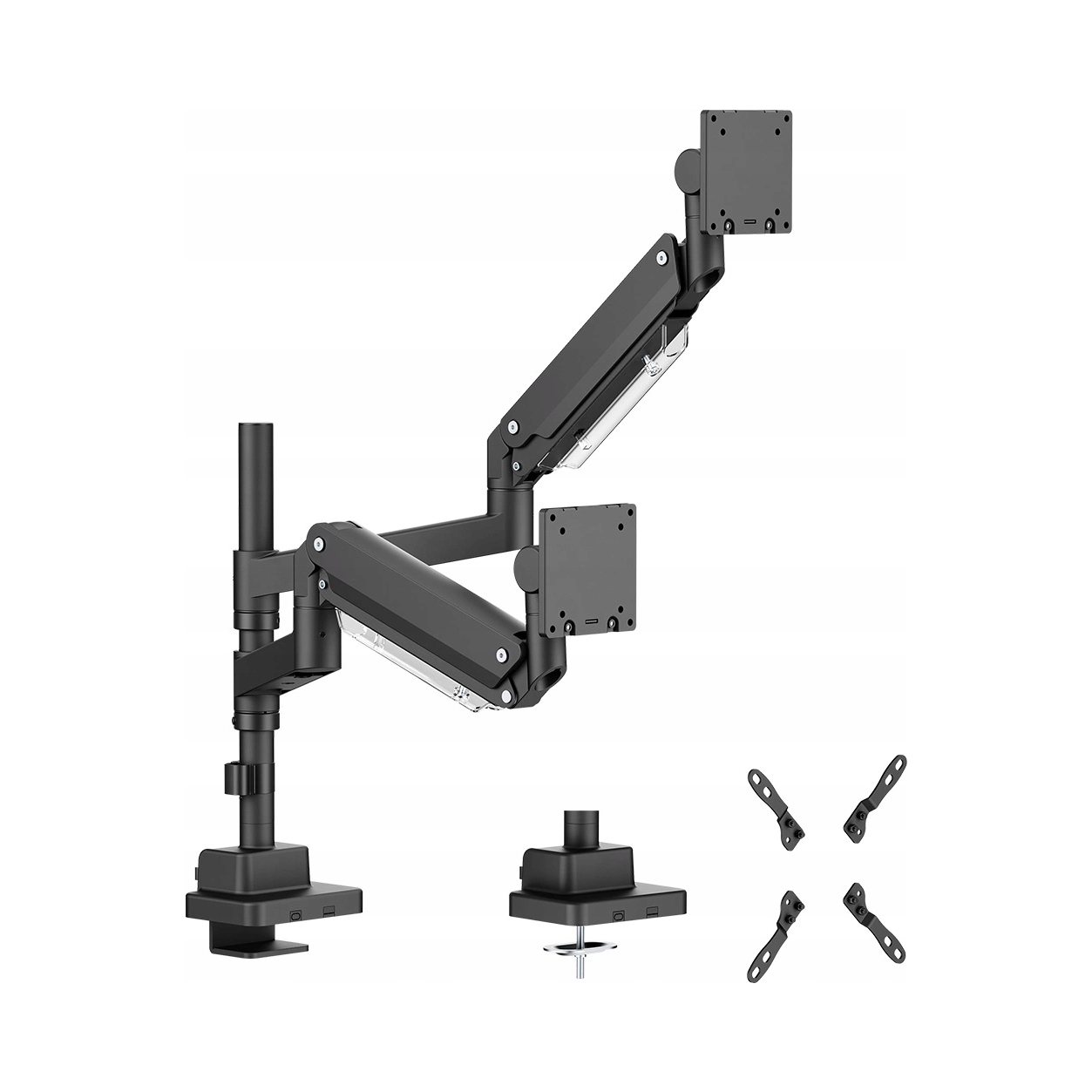 Uchwyt na dwa monitory 54 kg 24-57 cali Vesa Spacetronik biurkowy podwójny