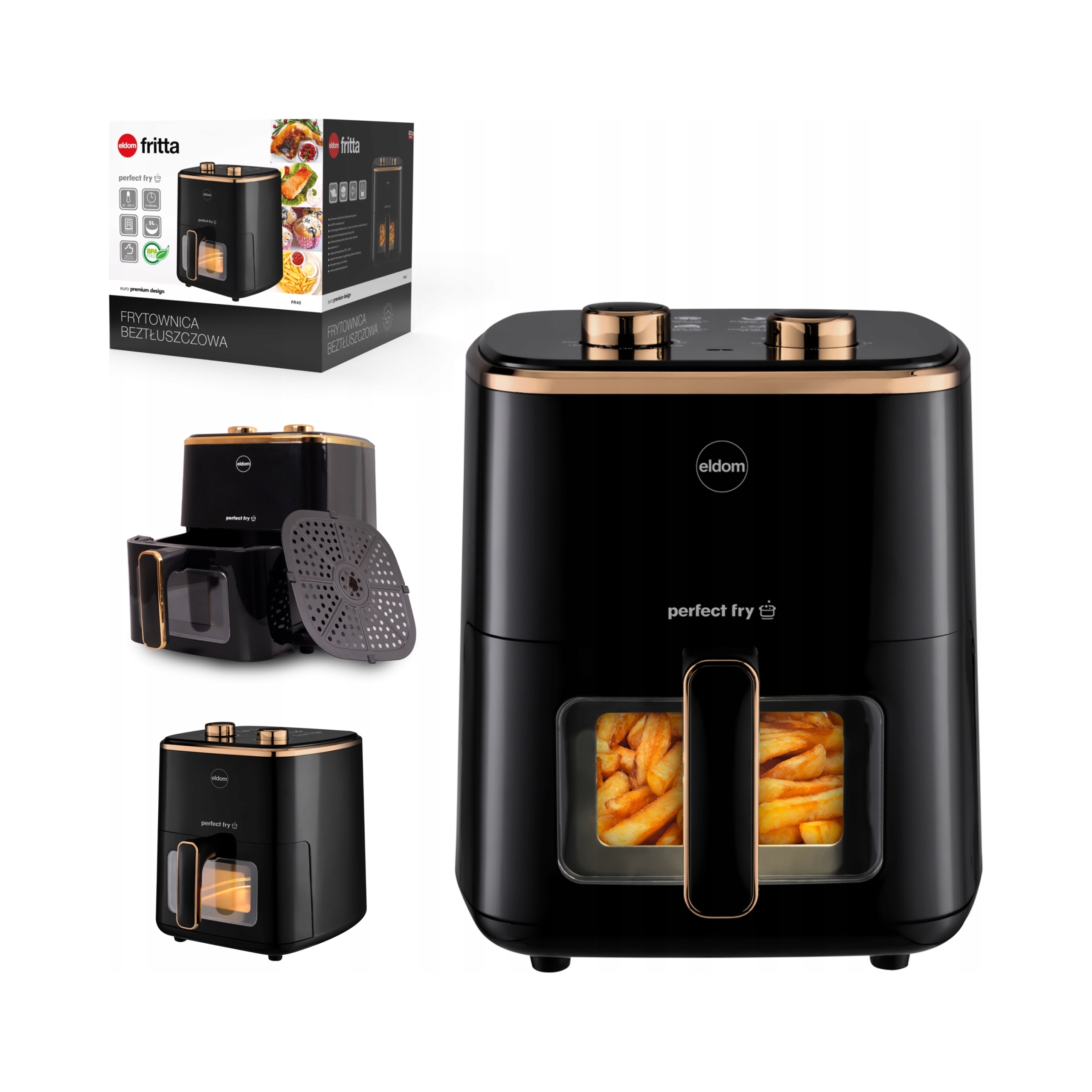Beztuková fritéza FR40 fritta 5L 1500W Okénko náhledu Airfryer 5.0