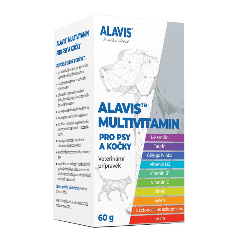 Levně Sady vitamínů pro psa a kočku Alavis prášek 60 g 1 ks