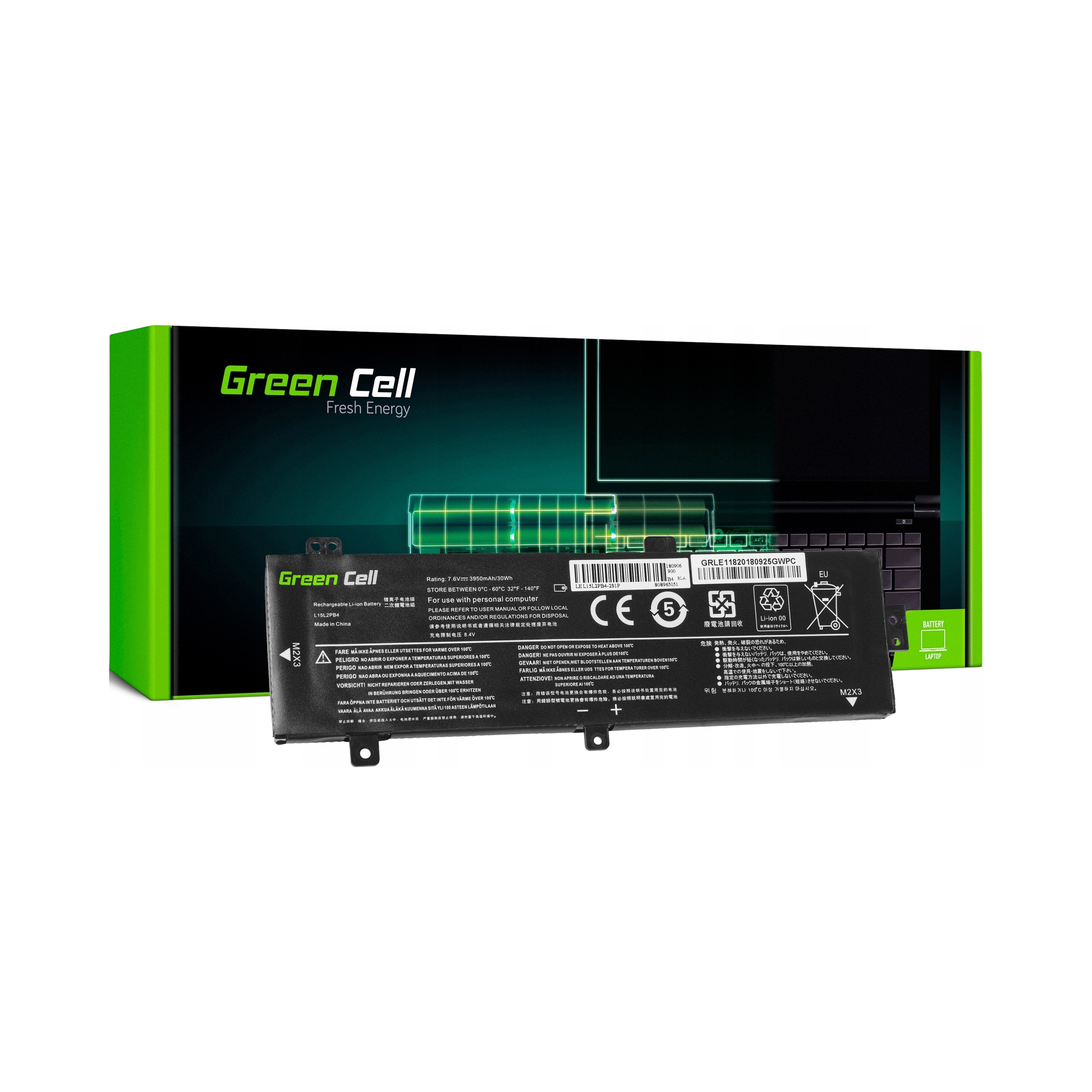 Green Cell Bateria do Lenovo 310 L15C2PB3 7,6V 3,5Ah
