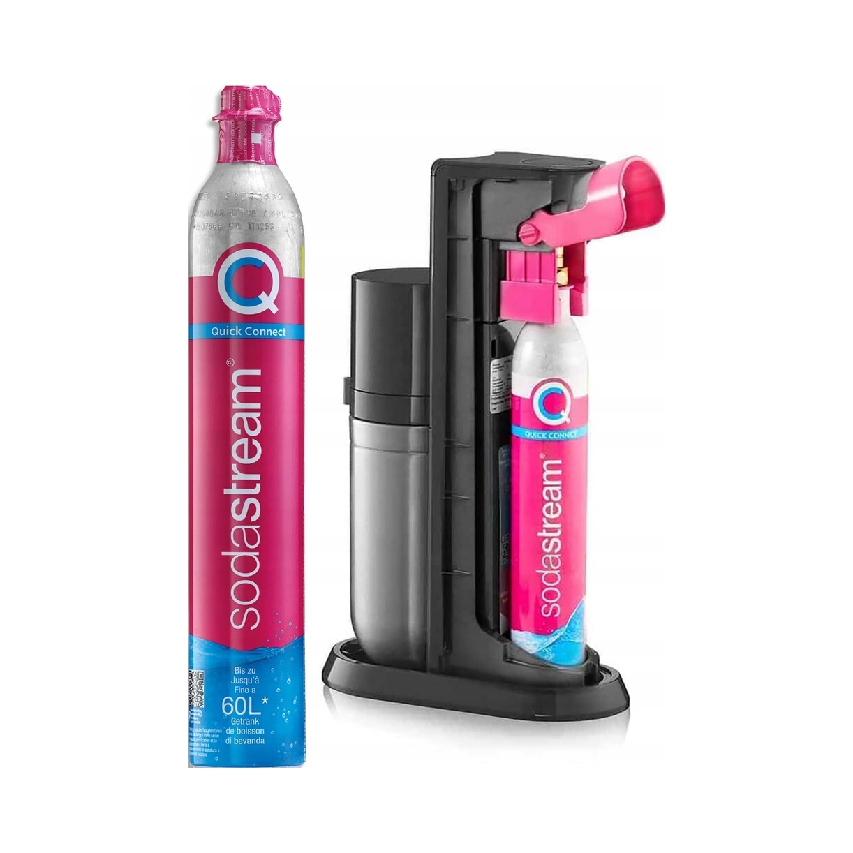 Válec s plynem SodaStream CO2 růžový pro Terra Art Duo originální plomba