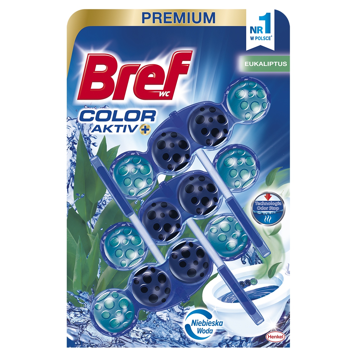 

Bref Color Active Zawieszka do Wc Eucaliptus 3x50g
