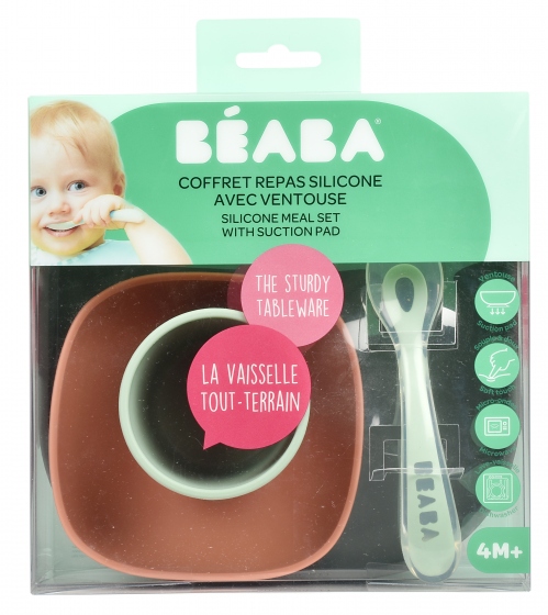 BEABA KOMPLET NACZYŃ z SILIKONU z PRZYSSAWKĄ Marka Beaba