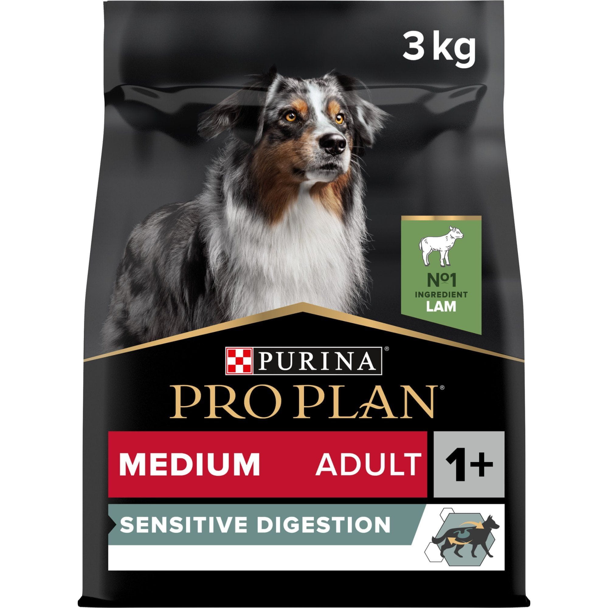 Levně Krmivo pro psy Purina Pro Plan Adult Medium Lamb Jehněčí 3 kg