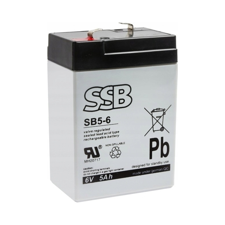 Akumulator SSB SB 5-6 6V 5Ah AGM