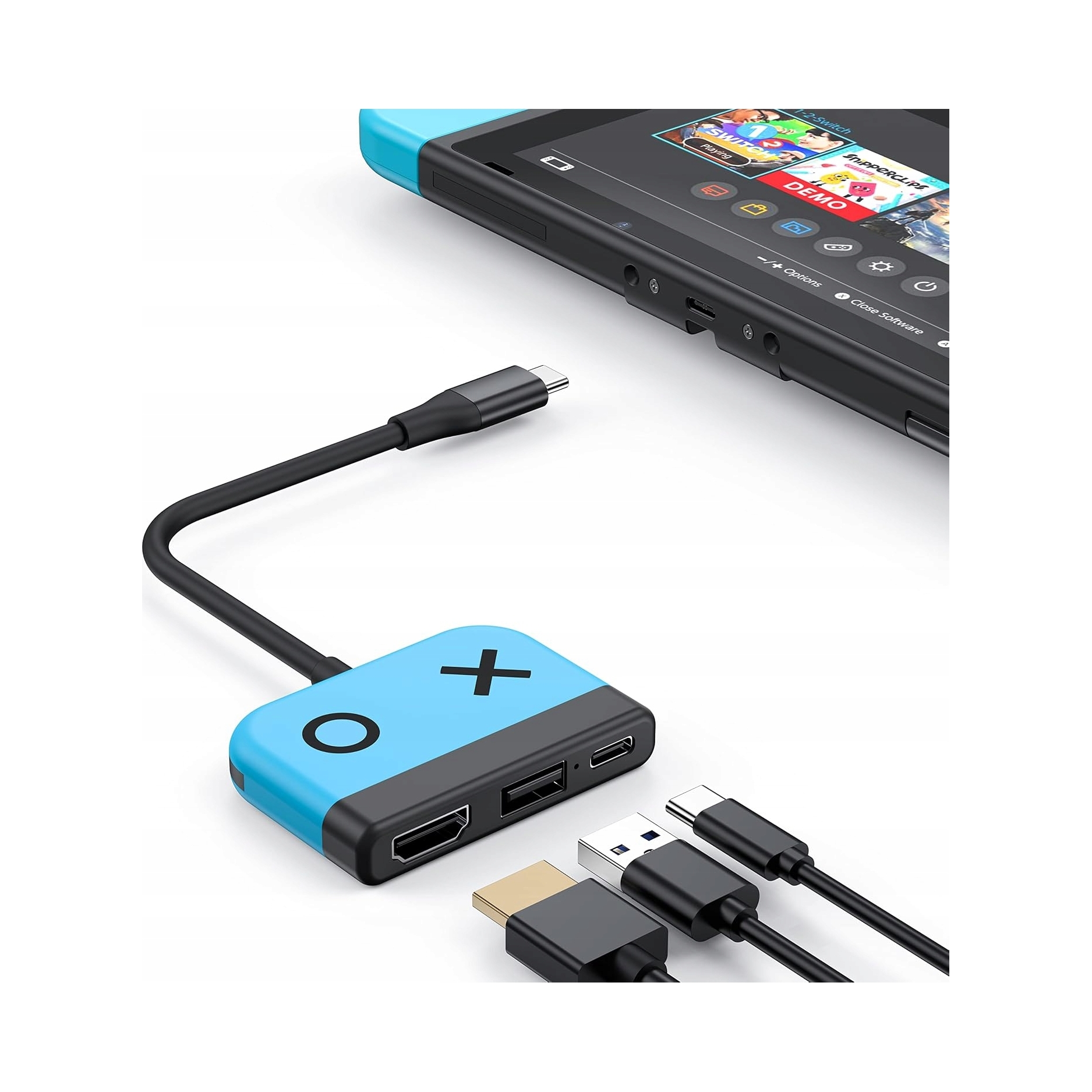 Nintendo Switch adapter 3w1 USB C - HDMI 4K 30Hz + USB 3.0 + PD