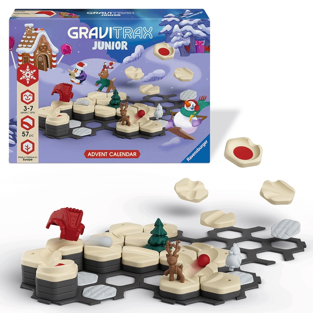 Адвент-календарь Ravensburger GraviTrax Junior, 57 деталей шариковой трассы, 3–7 лет — фото 4