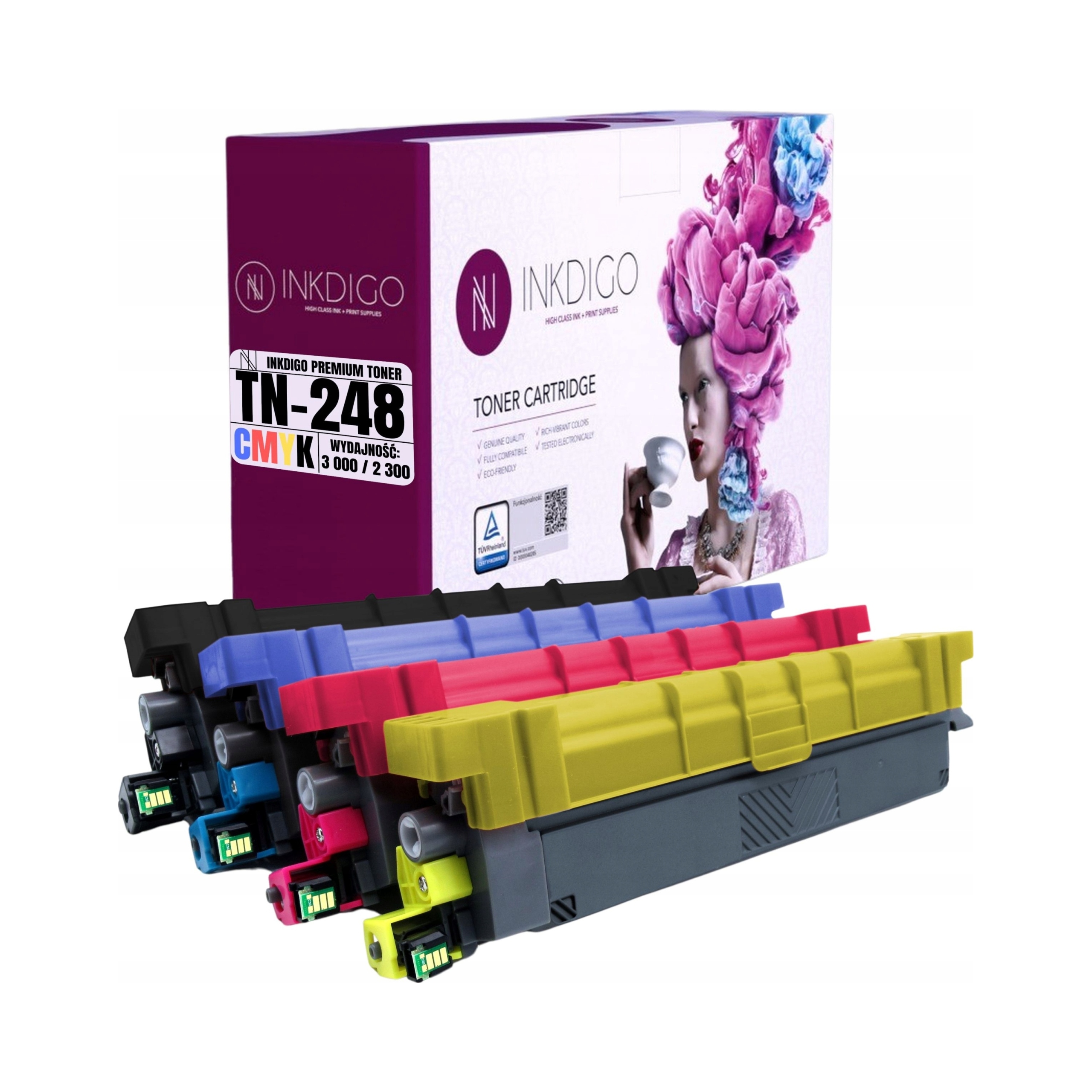 4x Toner Inkdigo do drukarek Brother Cmyk zamiennik Tn 248 wszystkie