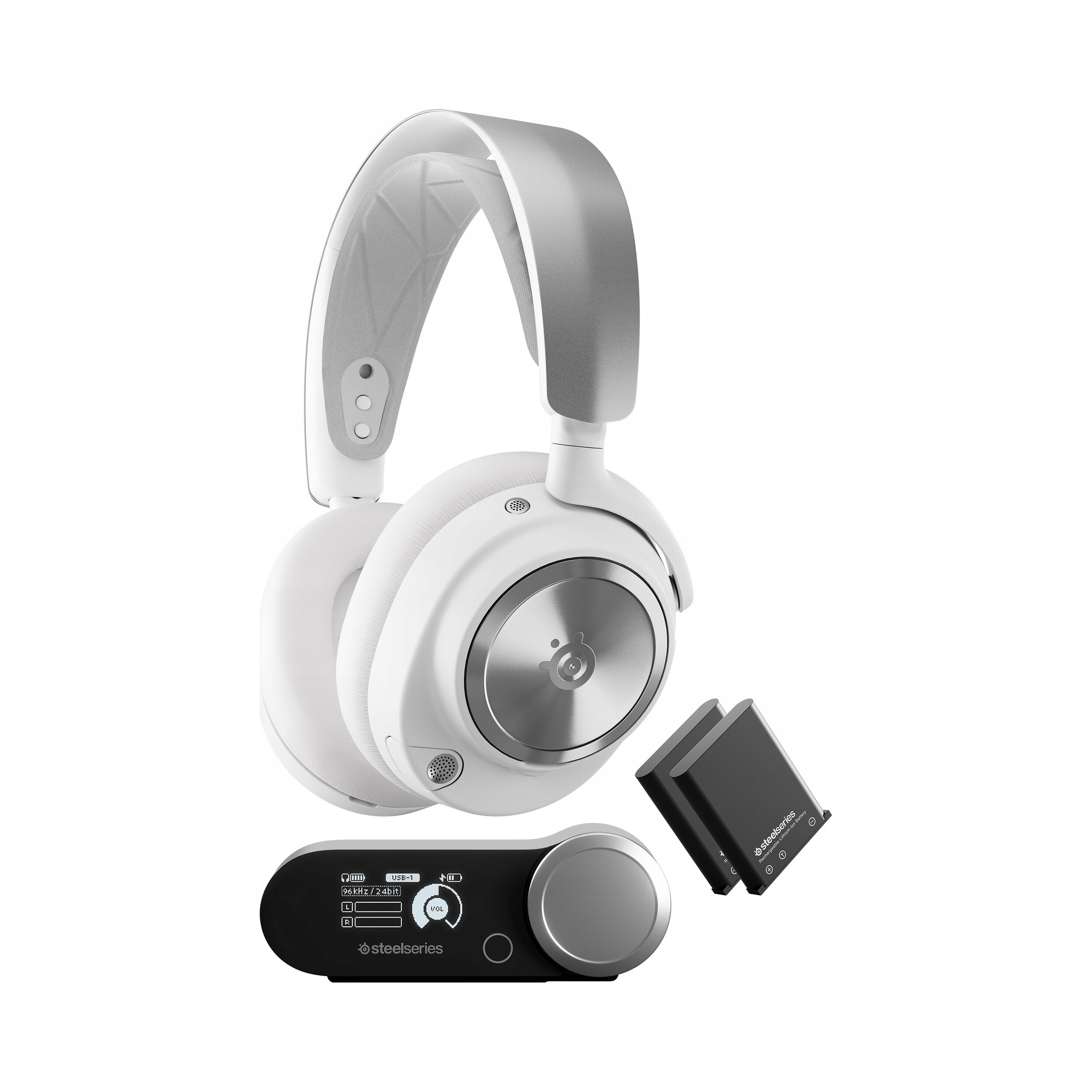Slúchadlá bezdrôtové náhlavné SteelSeries Arctis Nova Pro Wireless biela