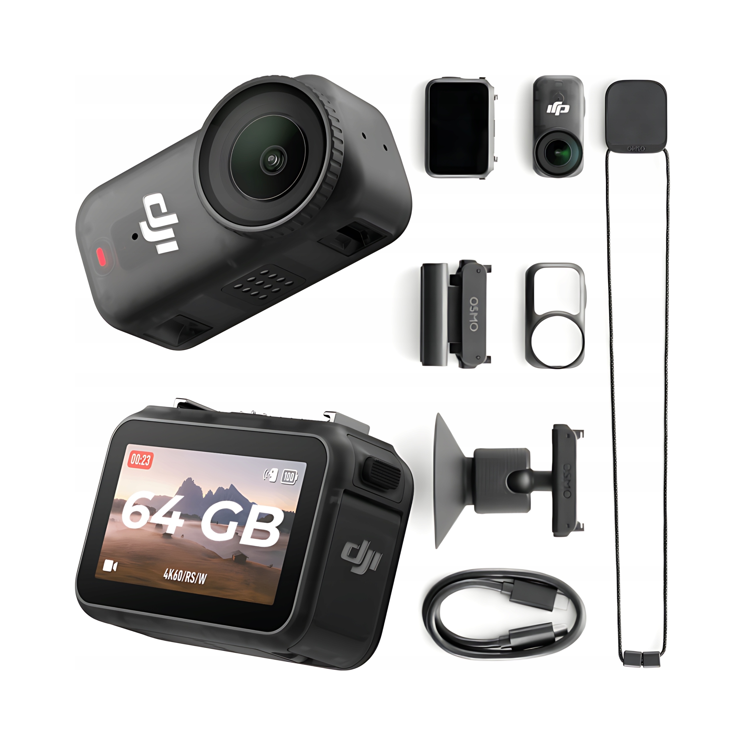 Kamera sportowa Dji Osmo Nano Standard Combo 64GB, filmy 4K 120FPS, Wi-Fi