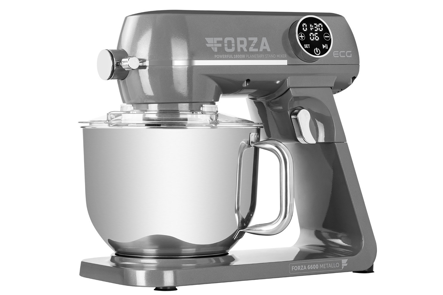 Kuchyňský robot Ecg Forza 6600 Metallo Scuro 1800 W stříbrný/šedý
