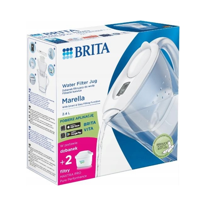 Dzbanek filtrujący wodę Brita Marella 2,4L 2 wkłady Biały