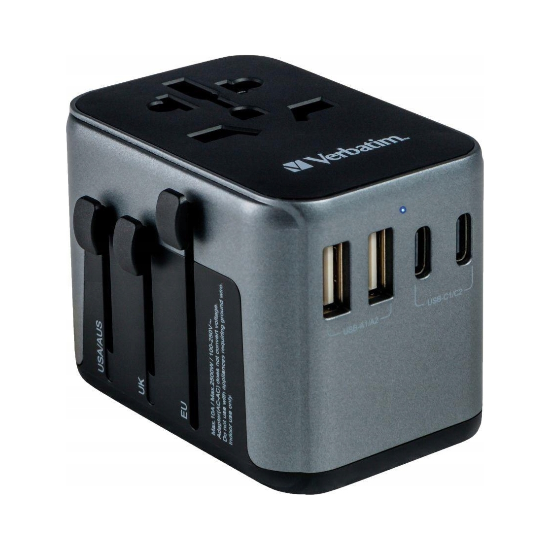 Cestovní adaptér Verbatim UTA-03 globální 2xUSB-C 2xUSB-A Pd 30W Qc 18W