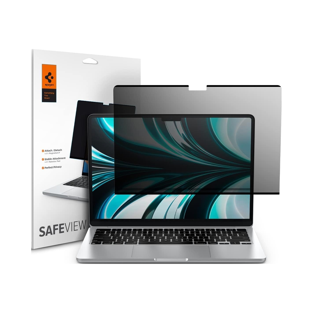 Fólie na ochranu súkromia pre MacBook Air 13" M4/M3/M2 Spigen SafeView