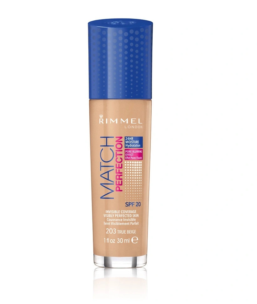 Rimmel Match Perfection 203 True Beige podkład do twarzy 30 ml SPF 11-20