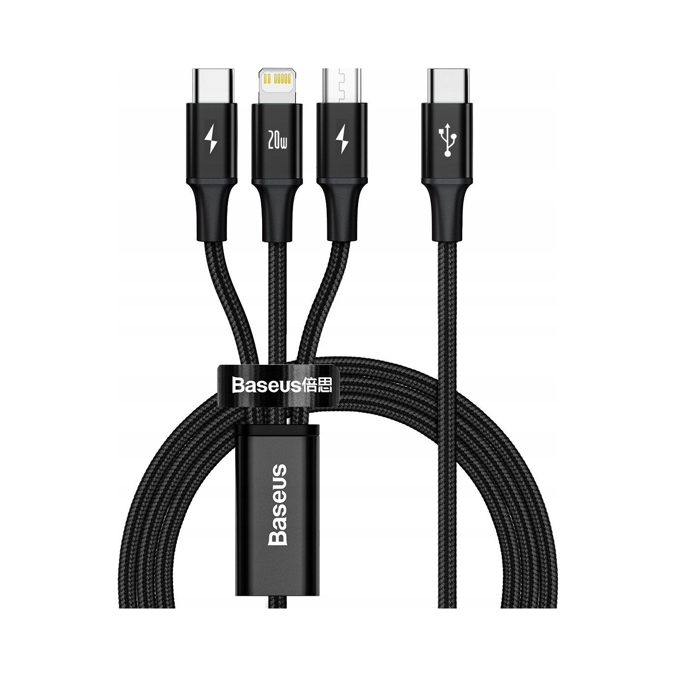 Kabel Baseus Rapid Series 3w1 Usb- C Usb- C Lightning micro Usb 20W Pd 1.