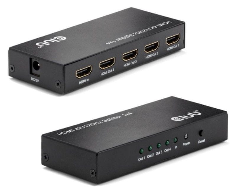 Club 3D Video splitter 1:4 Hdmi 2.0 4K120Hz, 4 porty, čierna (CSV-1385)