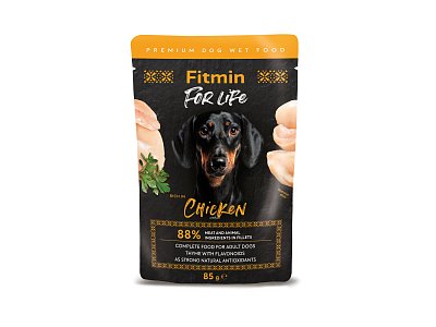 Levně Fitmin For Life Kuřecí kapsička pro dospělé psy s bylinkami 85 g