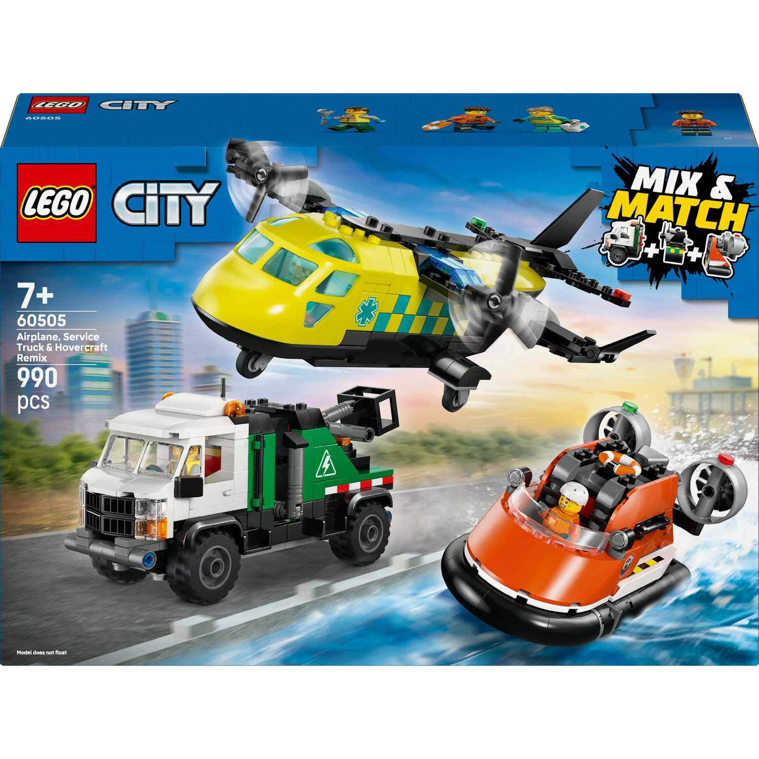 Lego City 60505 Sada s letadlem, servisním kamionem a vznášedlem