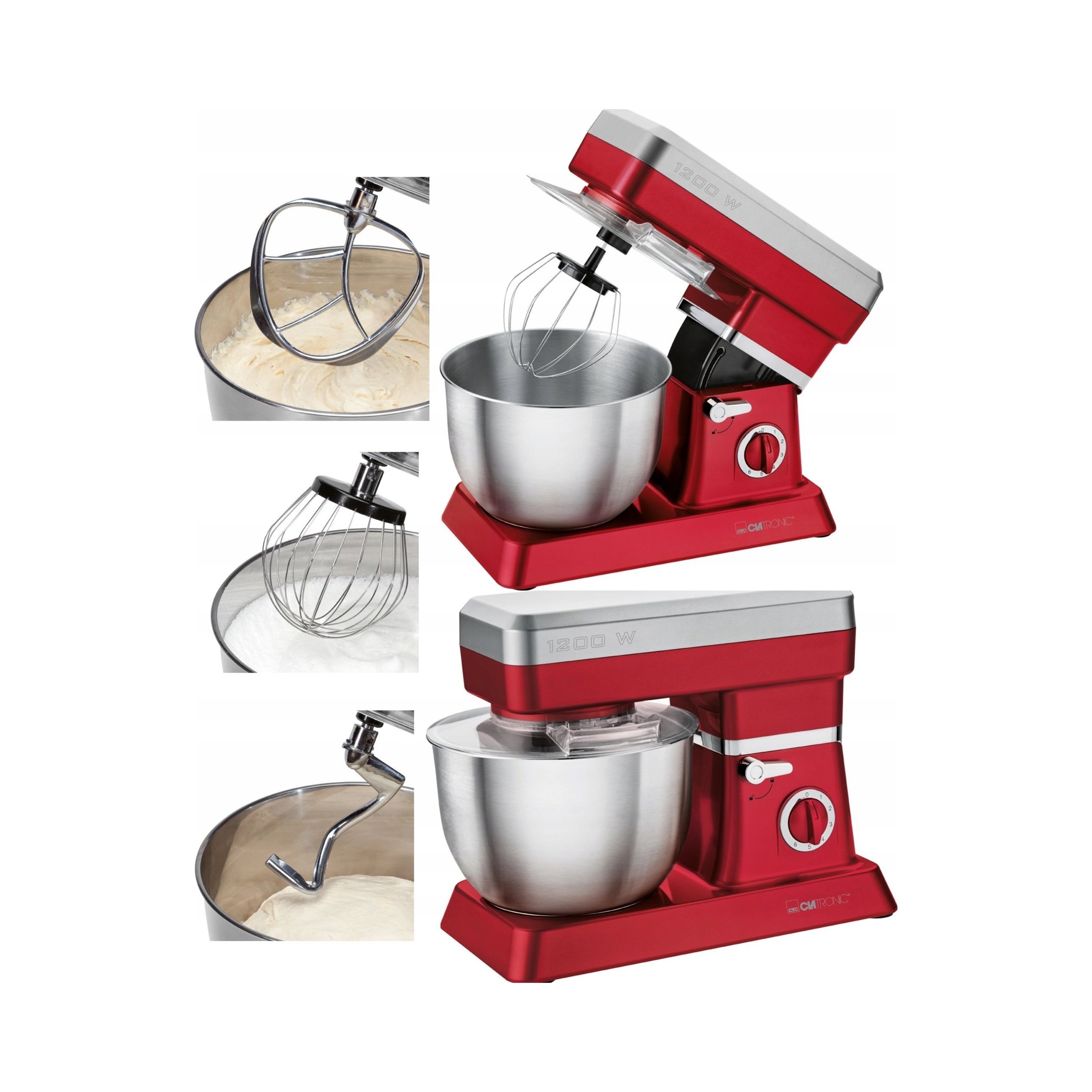 Kuchyňský robot Clatronic Km 3630 červený 1200 W 6,3 l 8 rychlostí