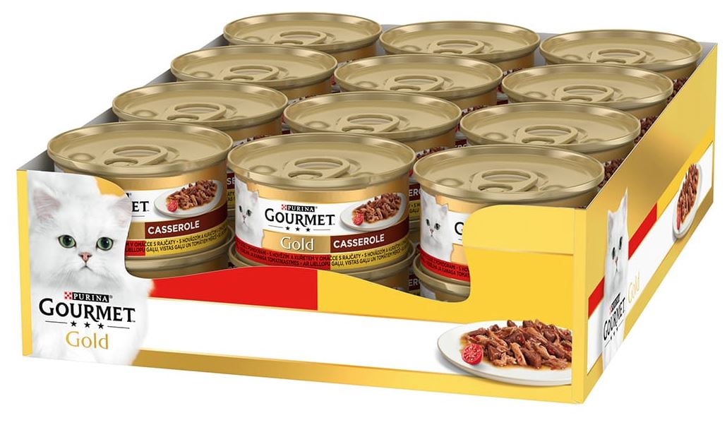 Levně Gourmet Gold MIX Chutí Krmivo Pro Kočky 14x85 g