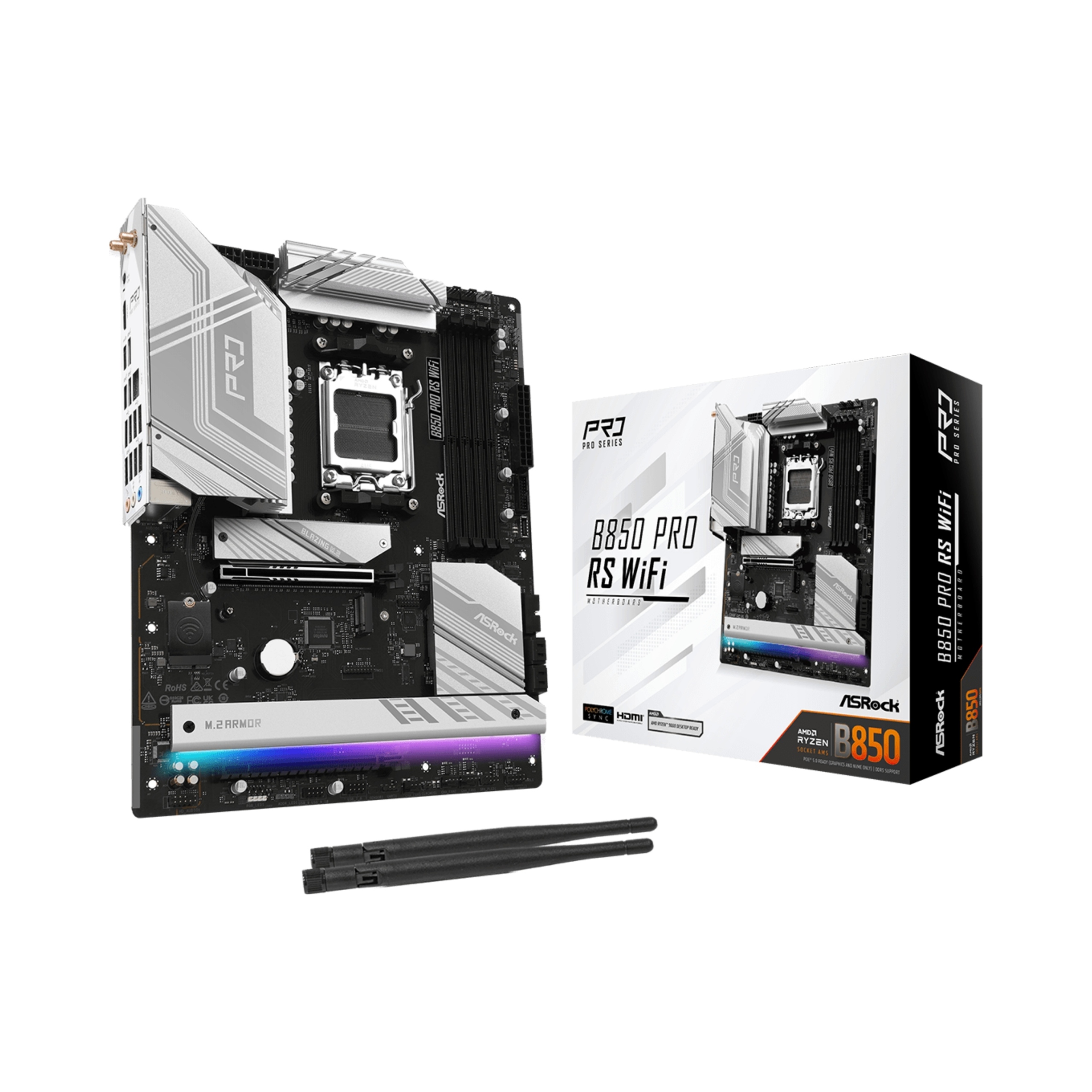Płyta główna ASRock B850 Pro Rs Wifi 6E AM5 DDR5 Atx PCIe 5.0 Ethernet 2,5G