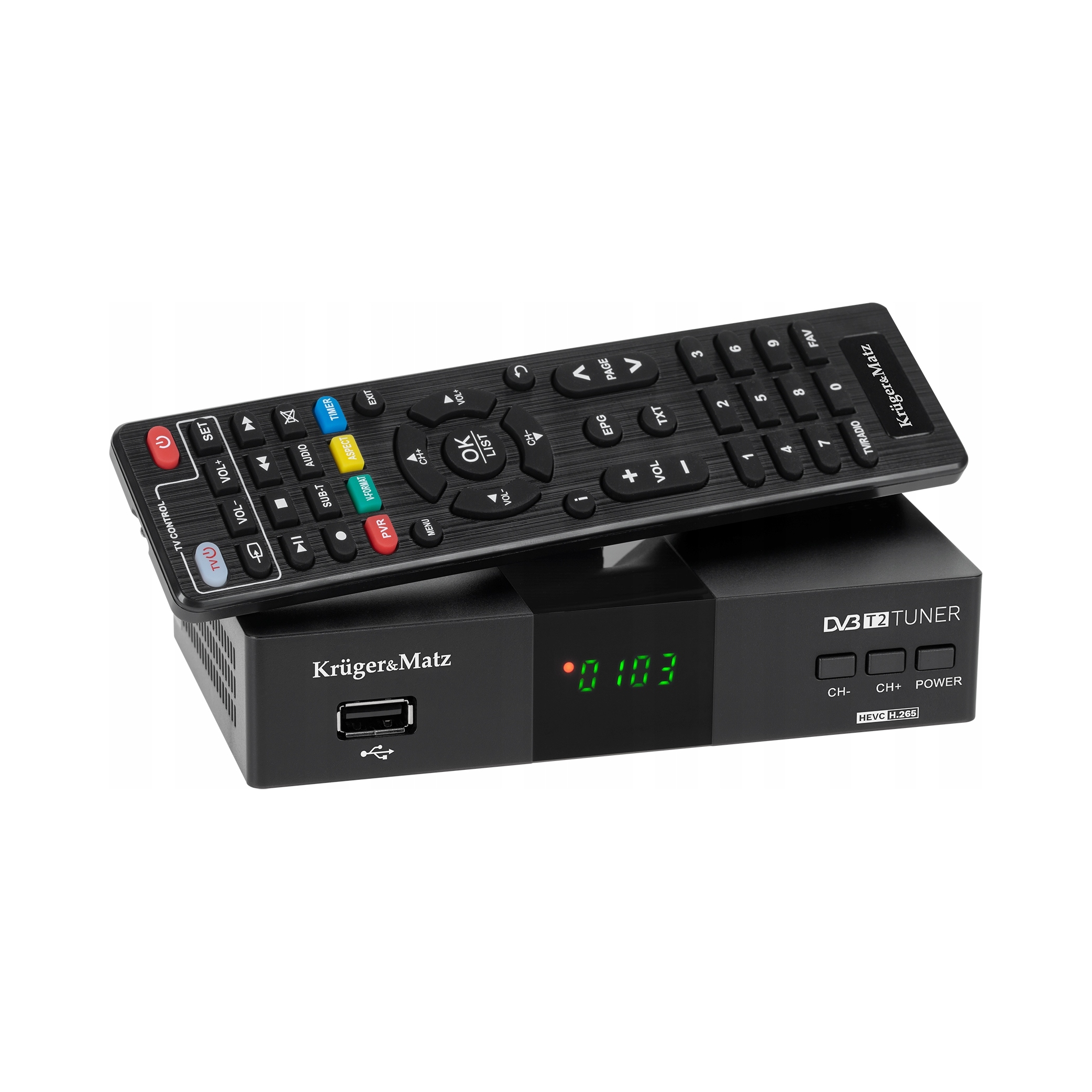 2× Tuner DVB-T2 H.265 HEVC Kruger&Matz HDMI SCART PVR EPG USB dekoder