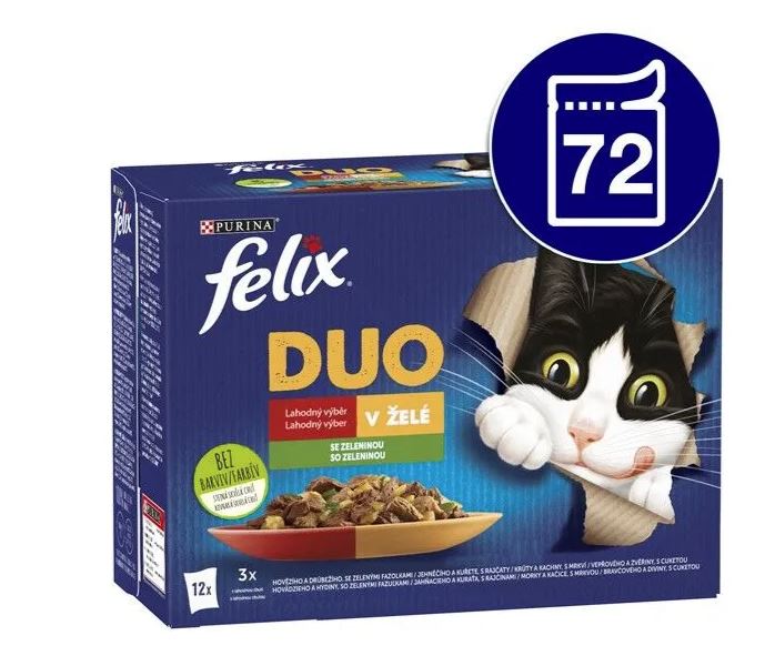 Levně Felix Fantastic Duo multipack lahodný výběr v želé 72x85 g