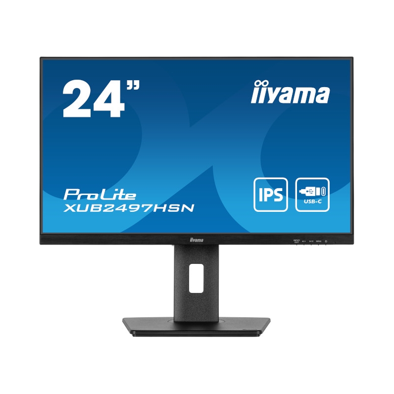 Iiyama Monitor 24" XUB2497HSN-B2 Ips Usb-c Dock Hdmi Dp 300cd Pivot Has 5y