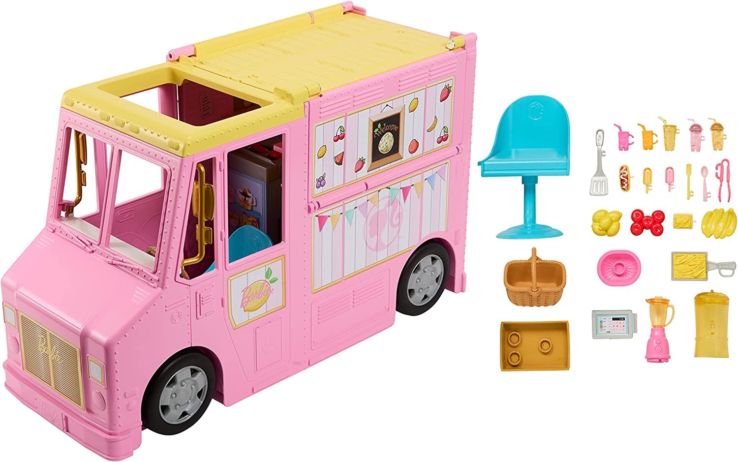 MATTEL Barbie Limonádový truck dodávka auto HPL71 Kód výrobce HPL71