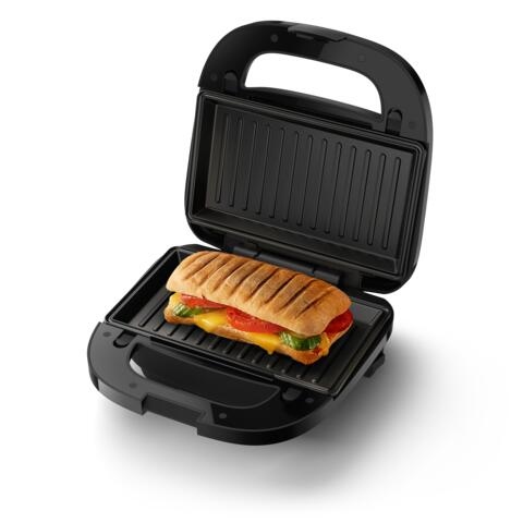 PHILIPS Opiekacz 5000 Seria 750W Panini Gofry Kanapki Czarny Srebrny — miniatura 10