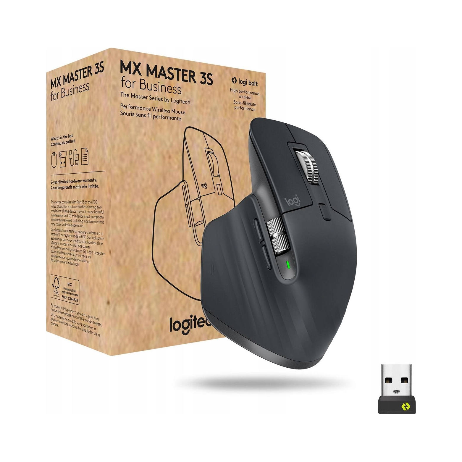Logitech MX Master 3S For Business Mysz Bezprzewodowa, Grafitowa