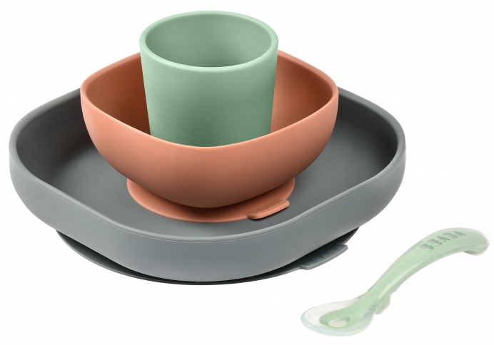 BEABA KOMPLET NACZYŃ z SILIKONU z PRZYSSAWKĄ