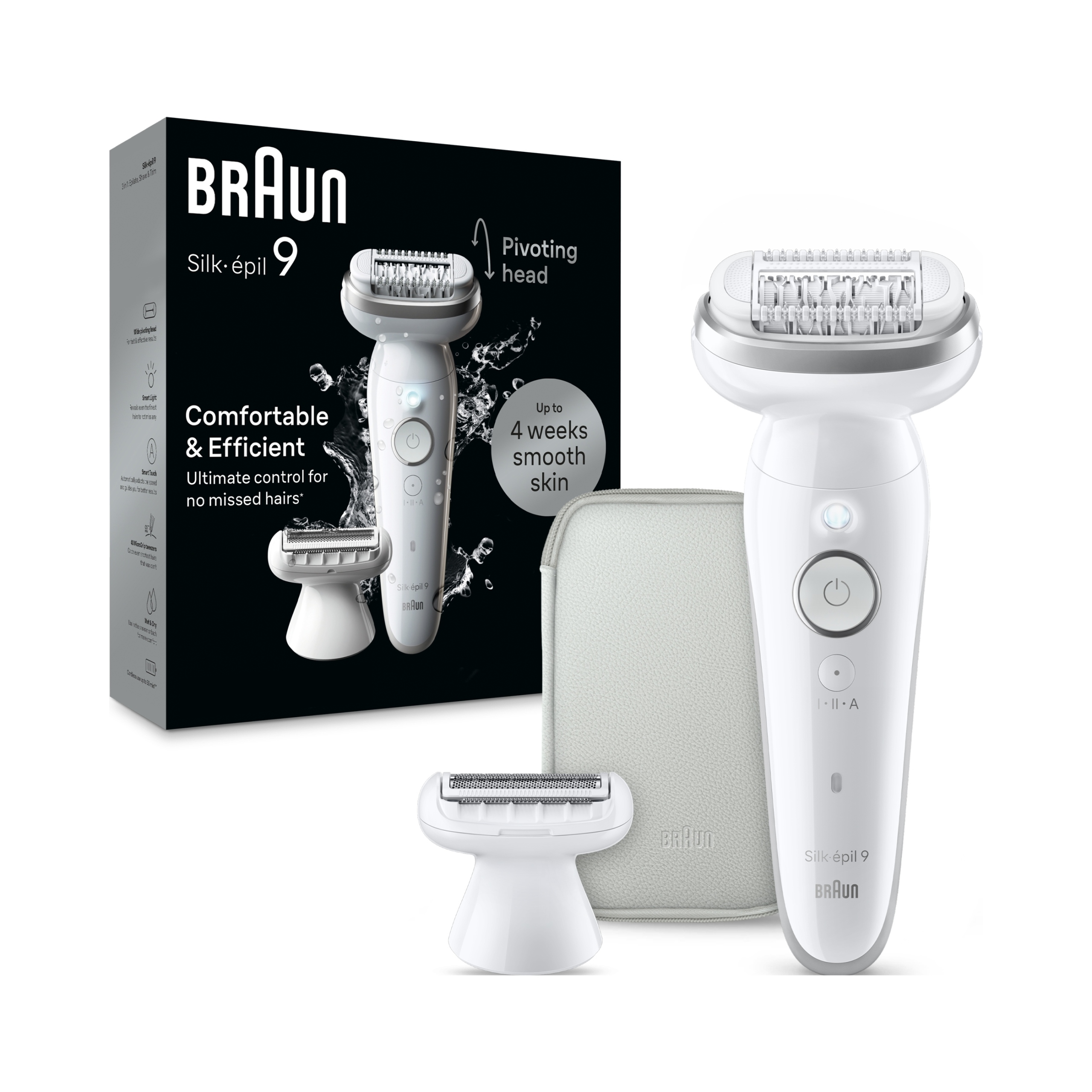 Depilator Braun Silk-épil 9 dla kobiet nakładka 9-041 biały/srebrny