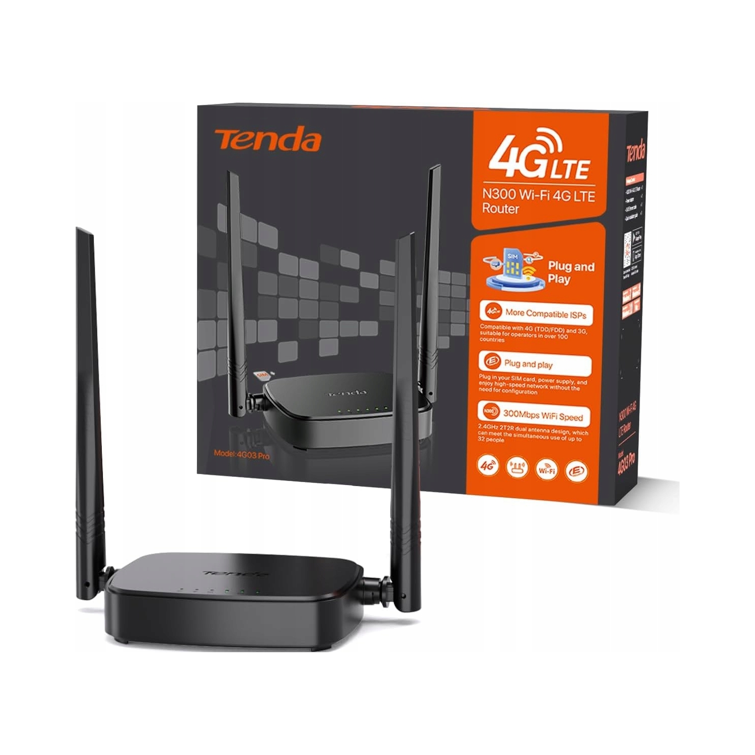 Router Tenda 4G03 Pro 802.11n (Wi-Fi 4)