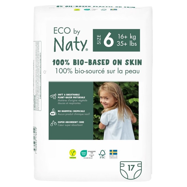 Pieluszki Naty ECO by Naty Rozmiar 6 17 szt.