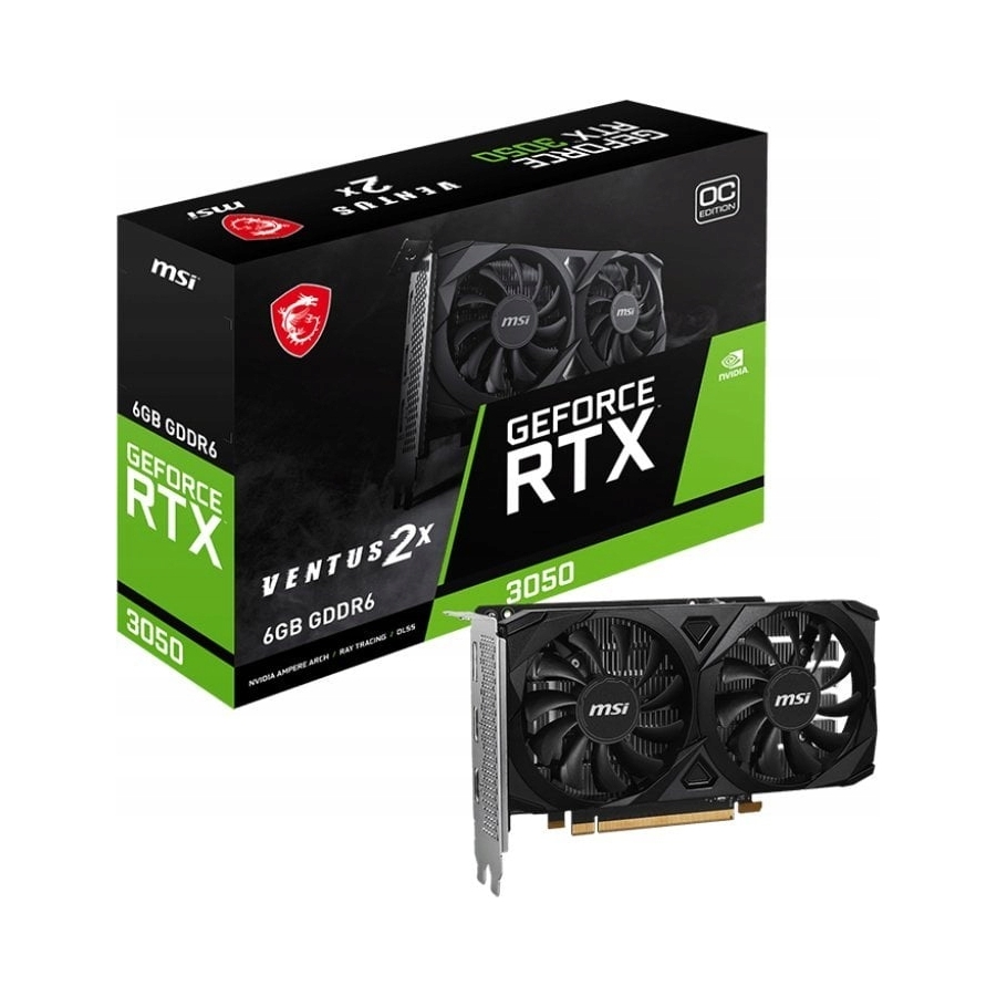 Vga Msi GeForce Rtx 3050 6GB DDR6 96bit Ventus 2X E 6G Oc