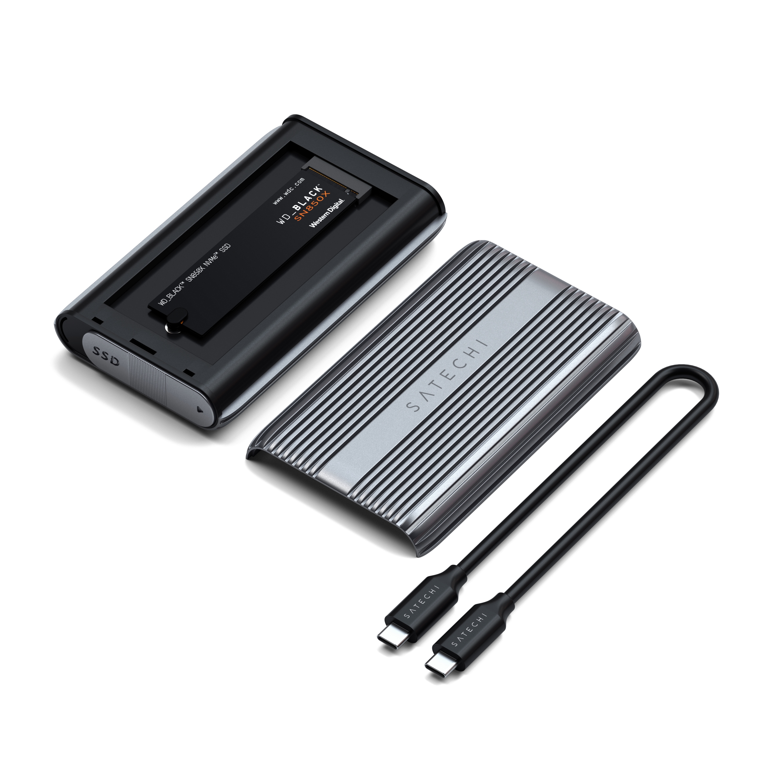 Satechi Ssd Pro adaptér disku NVMe Ssd USB4 3.1 Thunderbolt (space gray)
